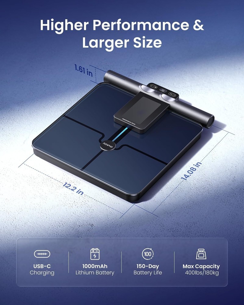 Smart Scale for Body Weight, 8-Electrode Body Composition Scale with BMI, Bod...