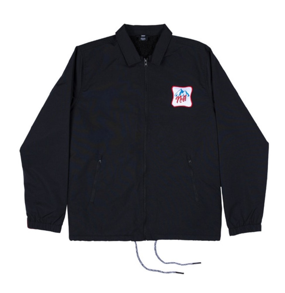 NEFF Buttinski Coaches Sherpa Lined Nylon Jacket, Men's Medium, Black New