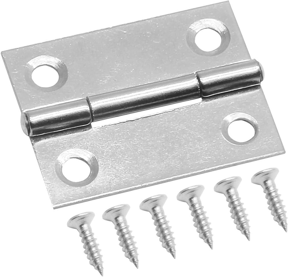 Durable 1.5" Mini Hinges - 6-Pack Rust-Resistant Craft & Cabinet Hinges