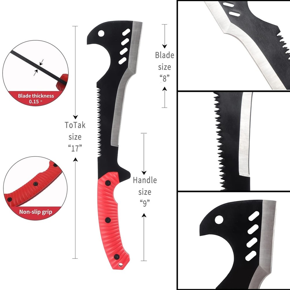 Delacour- Multi-Use Axe MacheteMachete with Nylon Sheath - Survival Machete I...