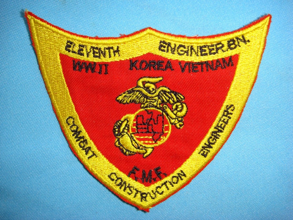 VIETNAM WAR PATCH, USMC 11th ENGINEER BATTALION FLEET MARINE FORCE
