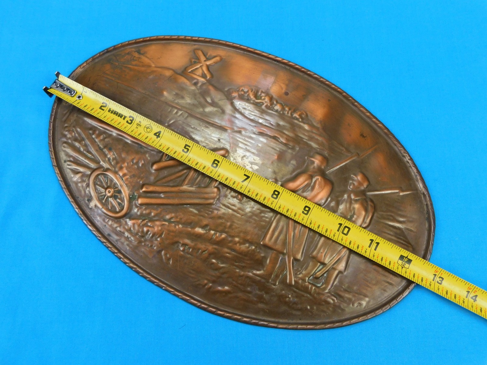 German Germany Antique WW1 Copper Tin Metal Wall Plaque Military Decor