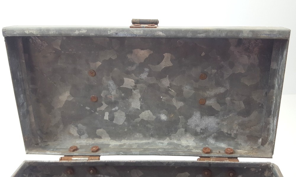 Vintage Galvanized Metal Tool Box
