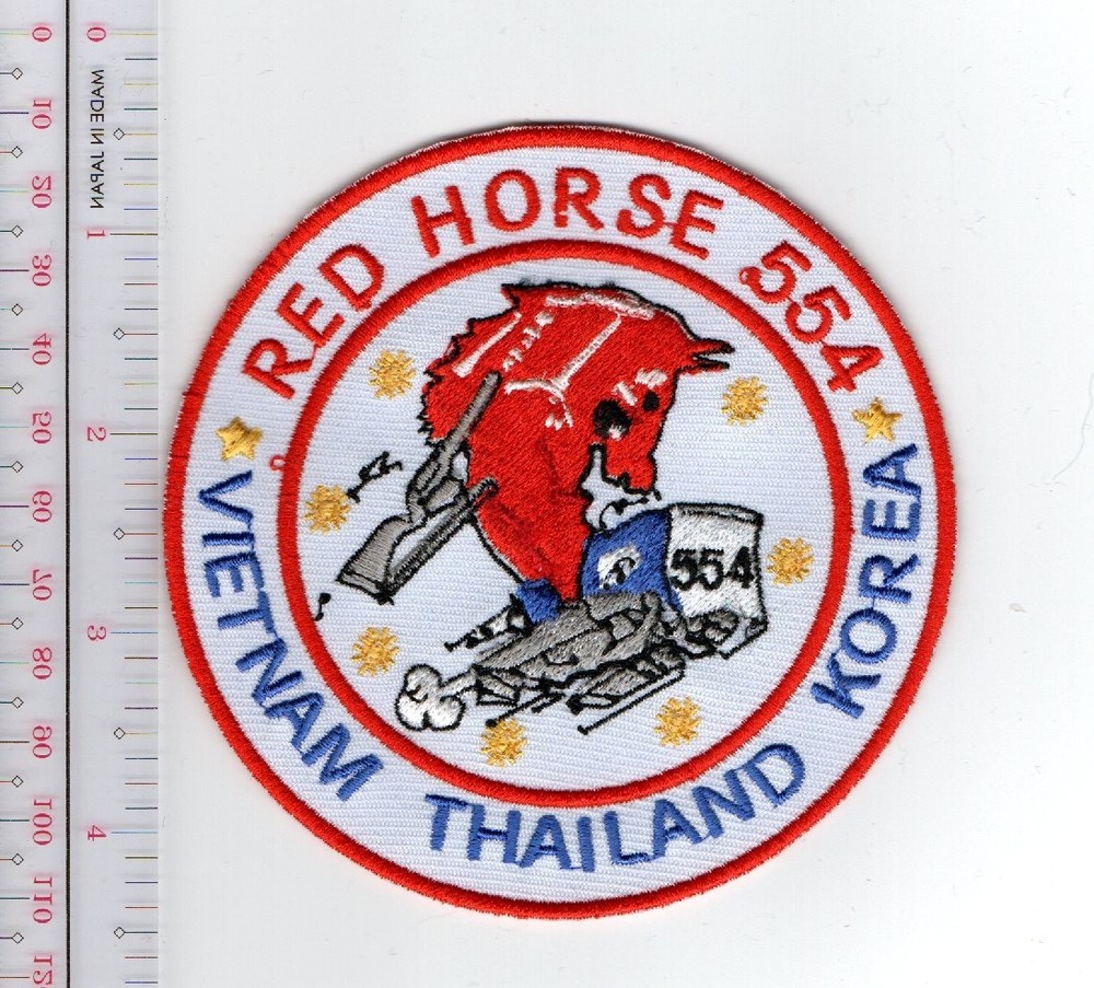 US Air Force Red Horse 554 Patch NO TARIFF