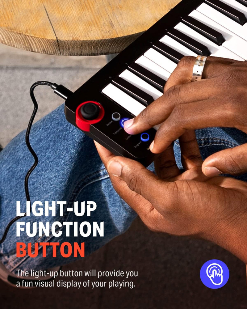 25 Key Mini MIDI Keyboard Controller USB C For Mac PC iOS DAW Music Gear Studio