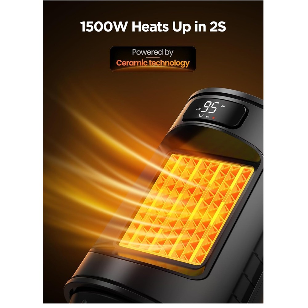 Grey Oscillating Heater with Precision Temperature Control