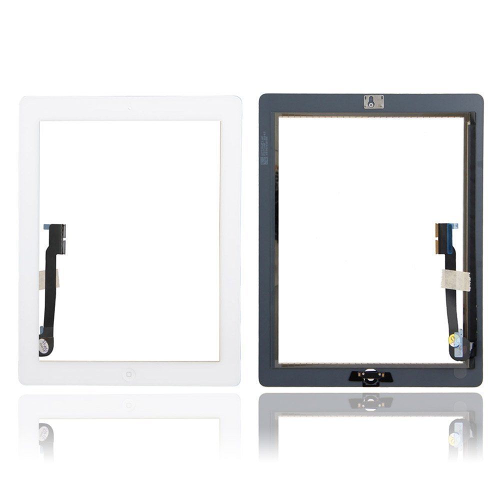 White Touch Digitizer + Home Button + Adhesive Camera Bracket for iPad 3 iPad 4