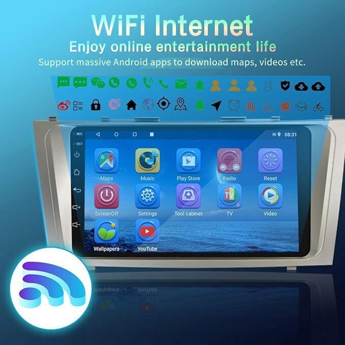 For Toyota Camry 2007-2011 Android 13 Car Stereo Radio GPS Navi WIFI Bluetooth