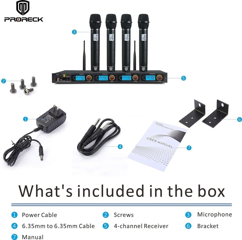 RK RECK MX44 4-Channel UHF Wireless Microphone System