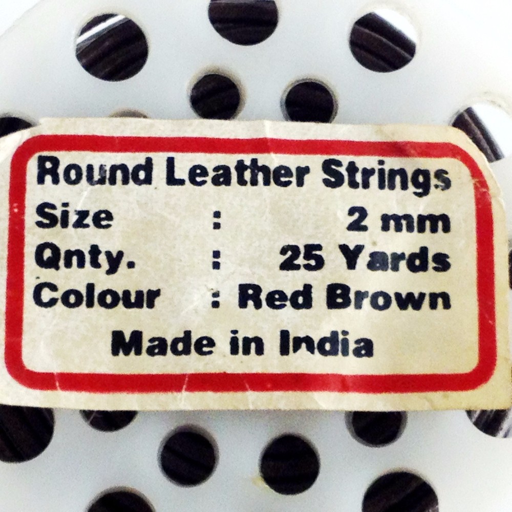 Round Leather Strings 2mm Red Brown 25 yards