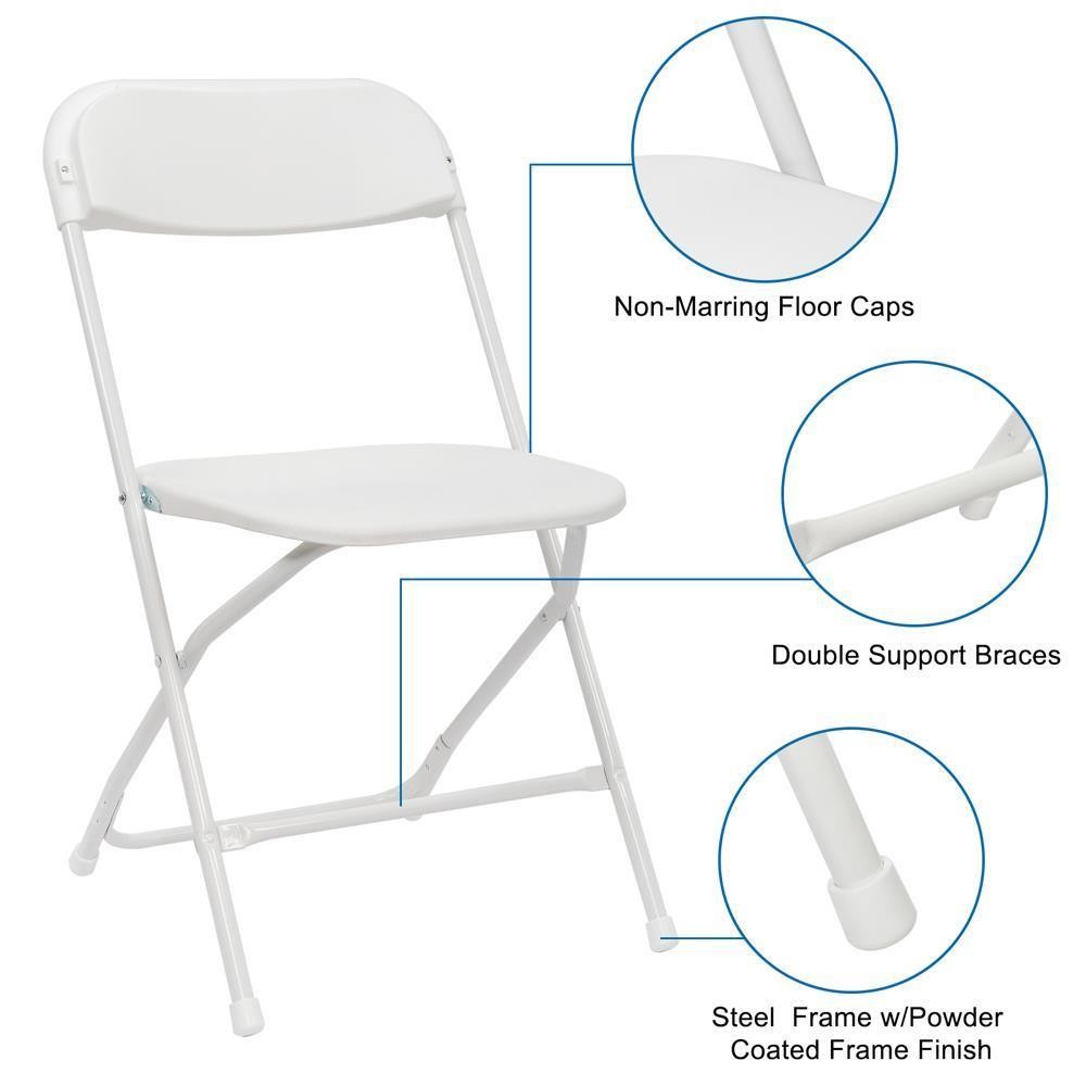 10 Pieces Commercial Plastic Folding Chairs Stackable Picnic Party Dining Seats