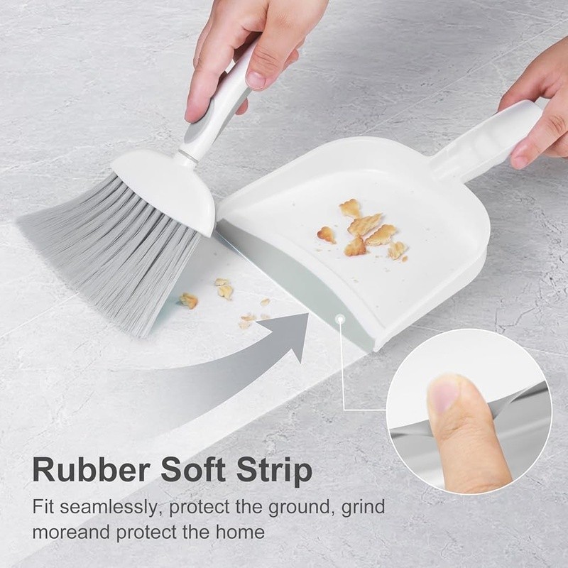 Ultra Thin Broom & Dustpan Set Wall Mounted Leak Proof Efficient Cleaning New