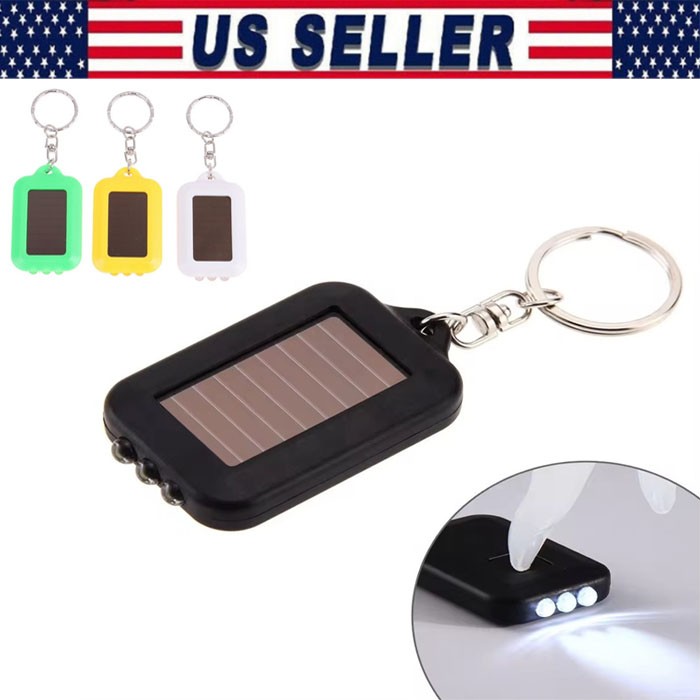 Mini LED Keychain Flashlight Torch Solar Power with Hook Flashlight Outdoor