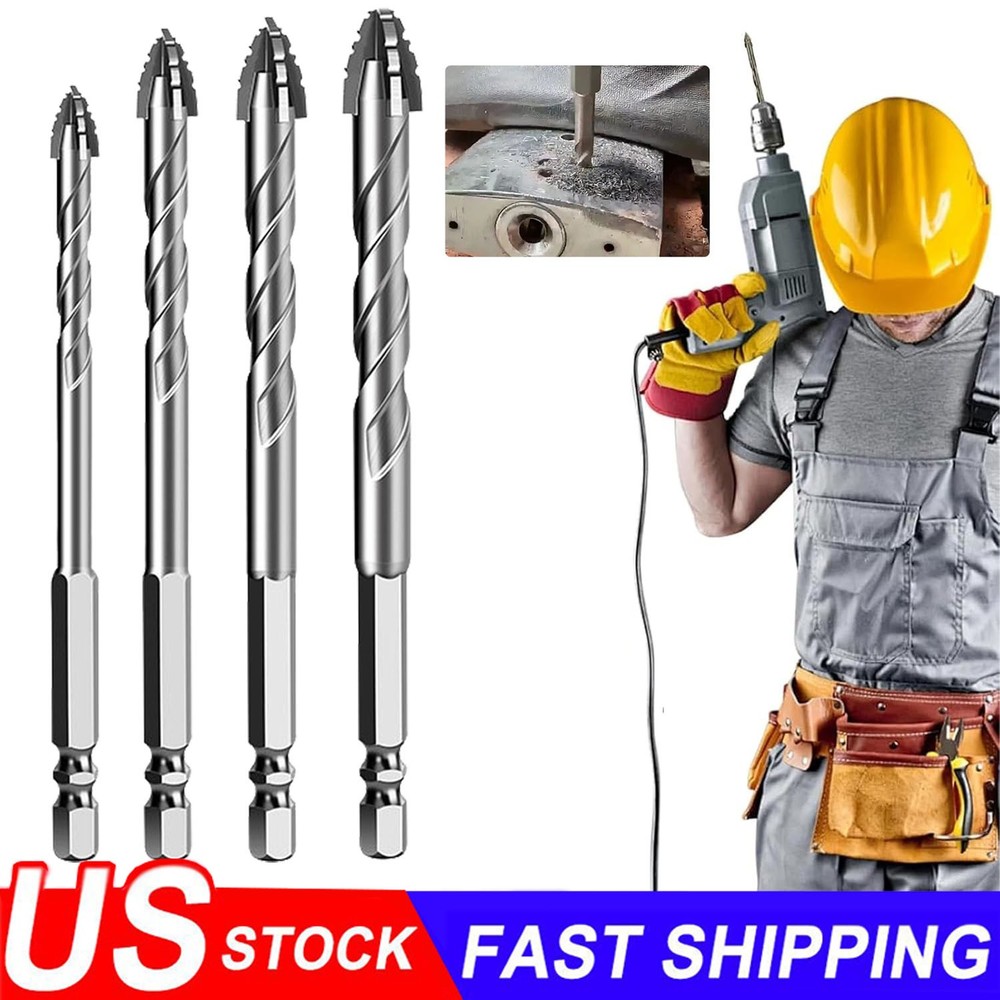4X Eccentric Drill Bit Set Four-Flute Sawtooth Eccentric Drill Bit High Hardness