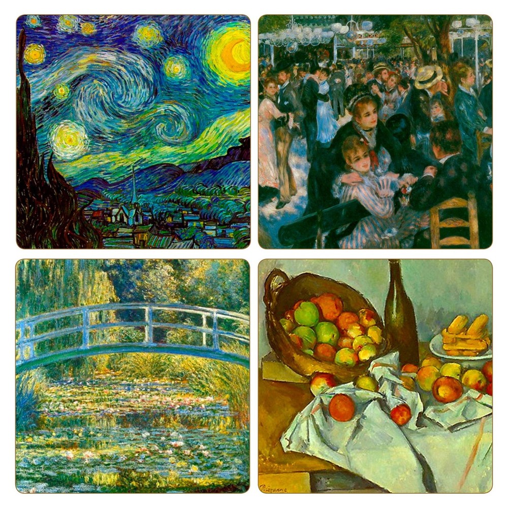 CoasterStone "Impressionists Collection" Absorbent Coasters, 4-1/4-Inch, Set ...