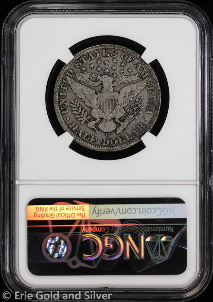 1908-D 50C Barber Half Dollar NGC VG 8
