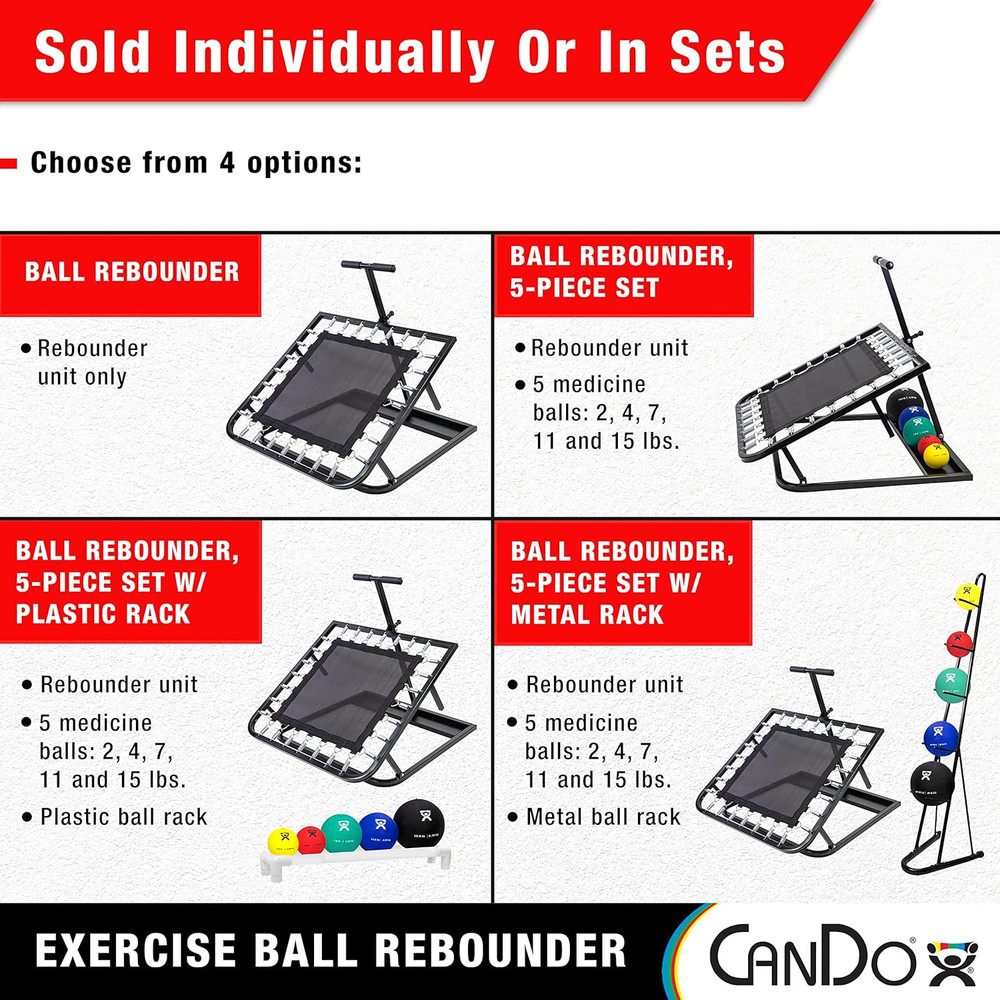 Rectangular Adjustable Ball Rebounder - for Physical Therapy, Upper Body Exercis
