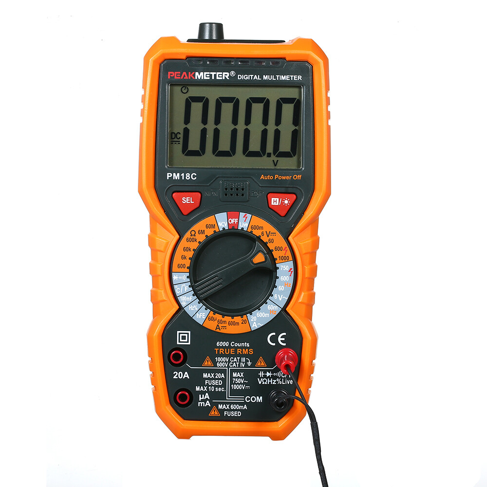 PEAKMETER PM18C True RMS Digital Multimeter AC DC Ohmmeter Cap Freq Temp Tester