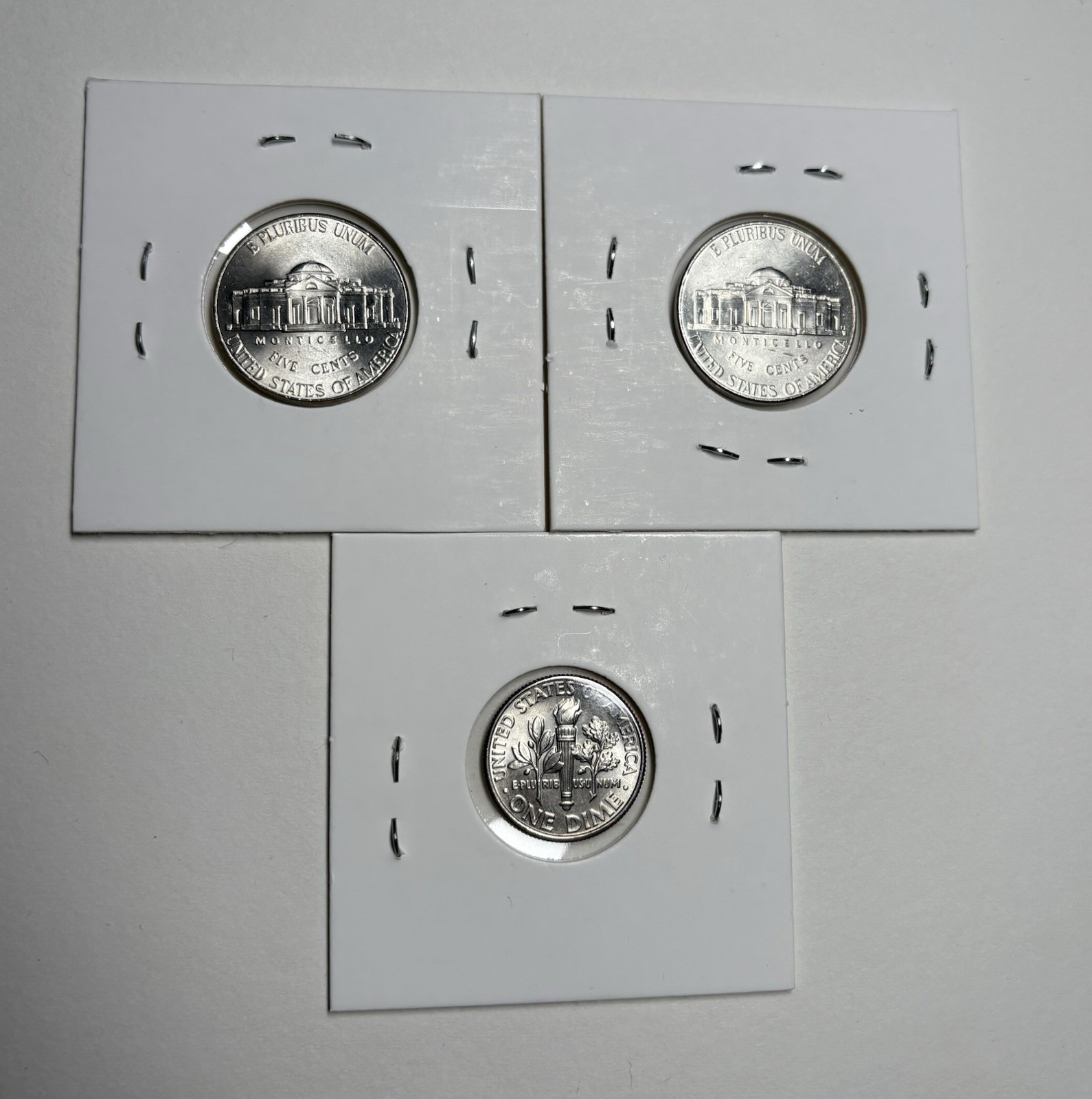 2025 3 Coin Lot Philadelphia + Denver Nickel 5 Cents / P Dime 10 C Circulated US