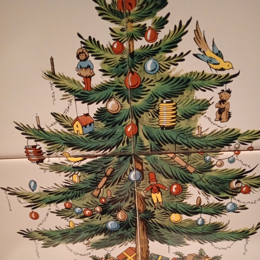 Christmas Tree Spode Four Tile Tray