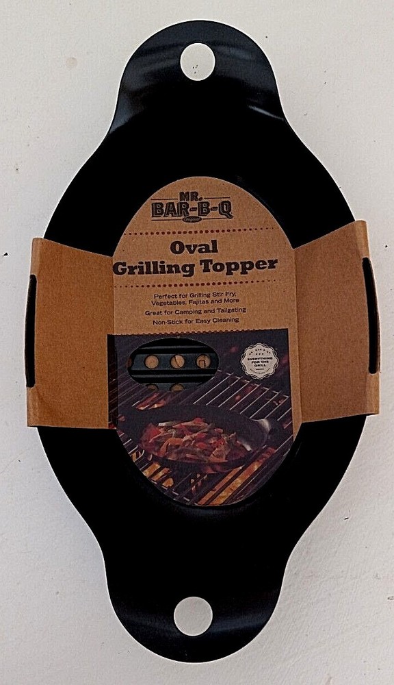 Mr Bar-B-Q solid black Oval Grilling Topper