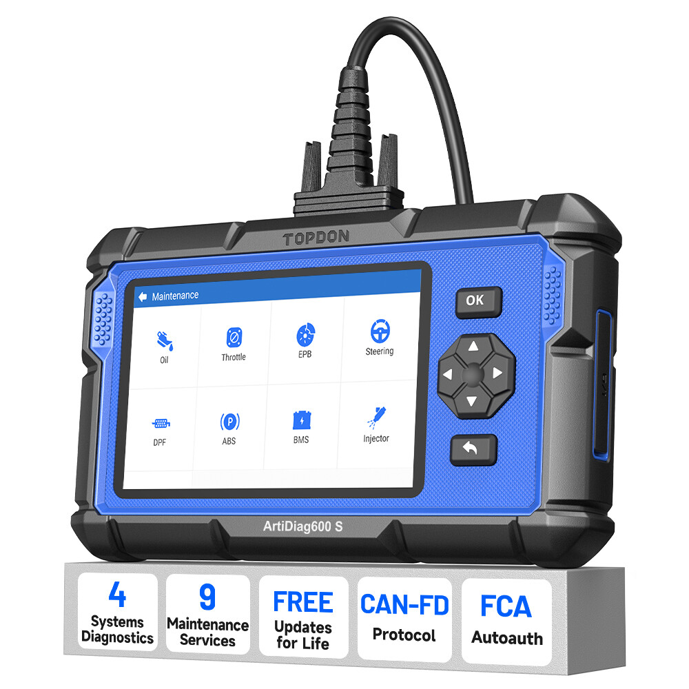 TOPDON AD600S OBD2 Diagnostic Scanner ABS SRS Code Reader Oil EPB SAS TPMS Reset