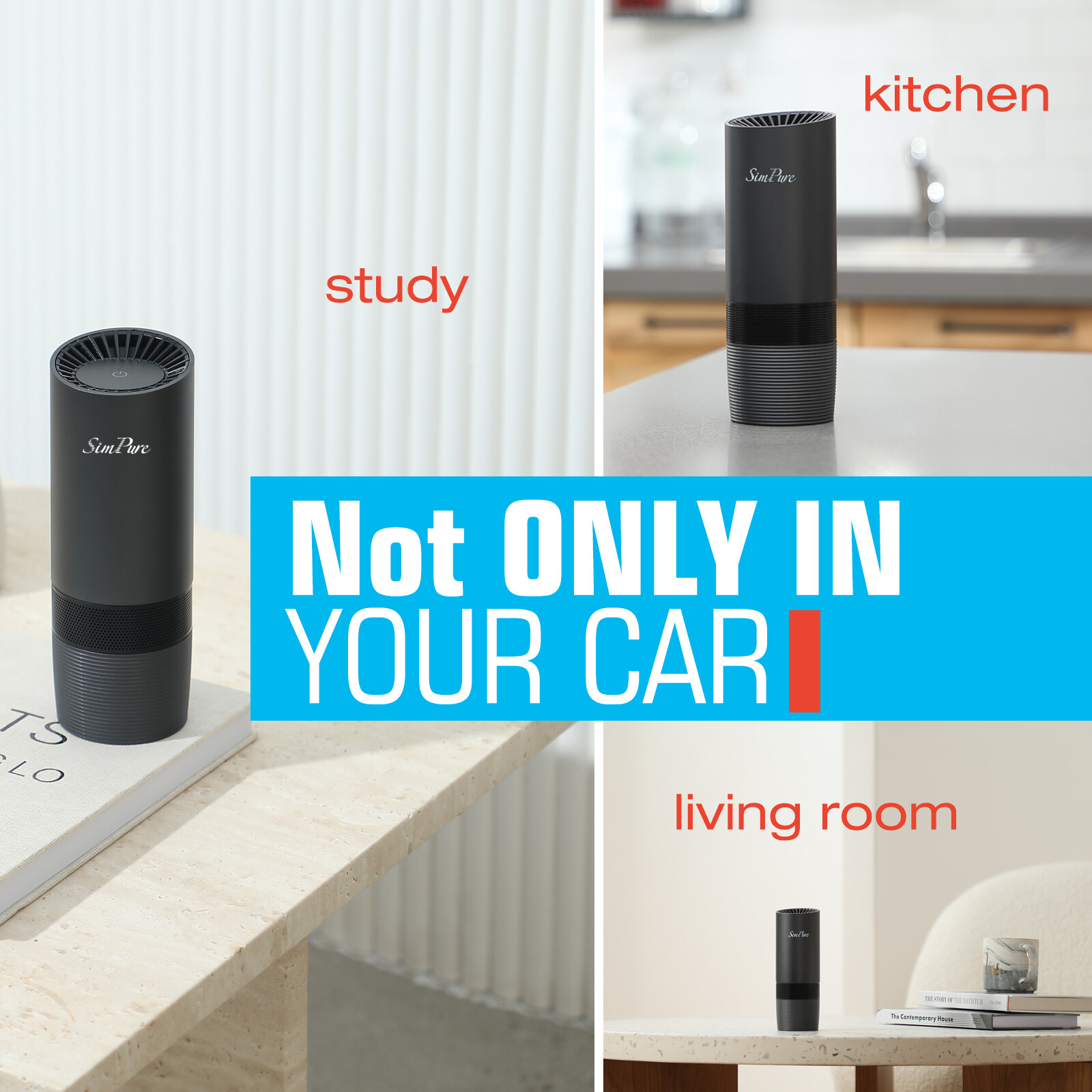 Air Cleaner for Car Office Bedroom Smoke,Dust Odor Eliminator,HEPA Air Purifier