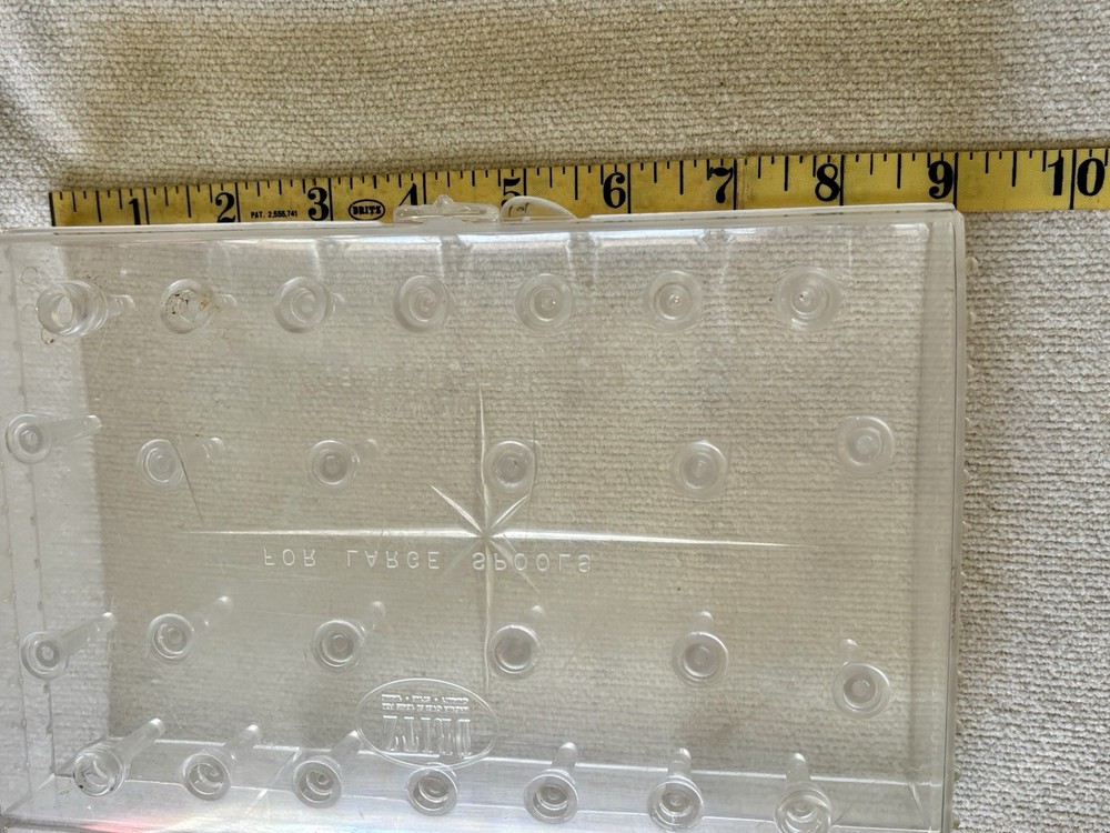 2 Vintage Plastic Spool Boxes Clear Thread Holder Caddy Sewing Storage