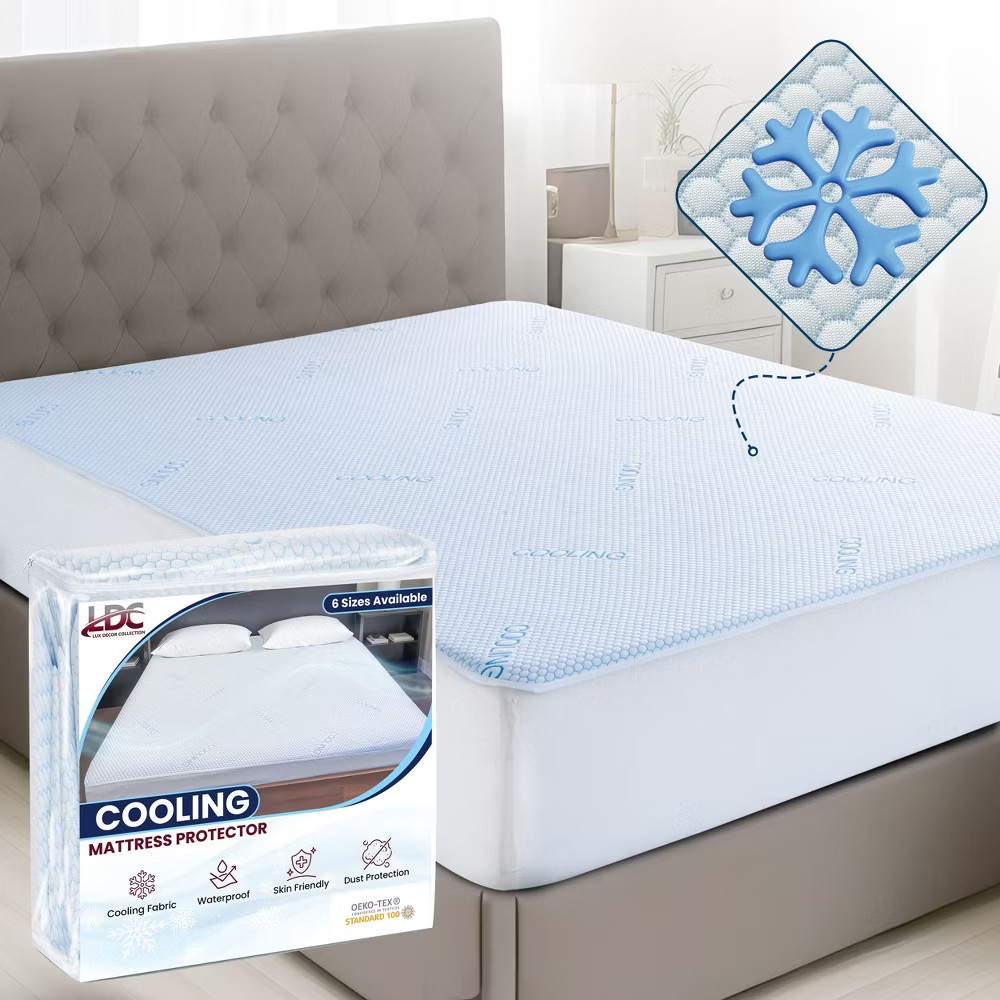 Waterproof Mattress Protector with Cooling Effect Leak Proof & Machine