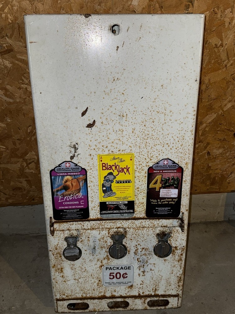 VINTAGE 80s CONDOM / NOVELTY VENDING MACHINE
