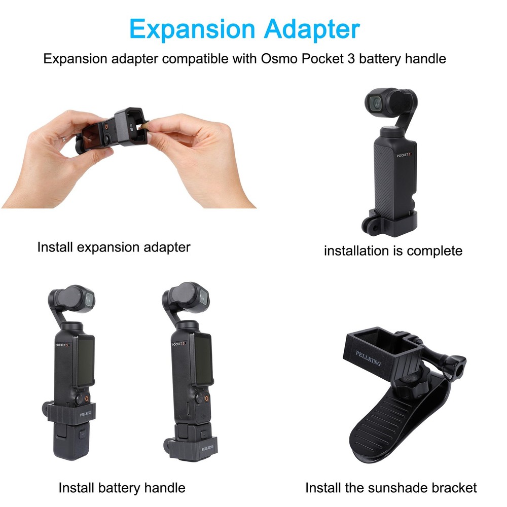 PellKing Car Visor Camera Mount for DJI Osmo Pocket 3-360° Adjustable...
