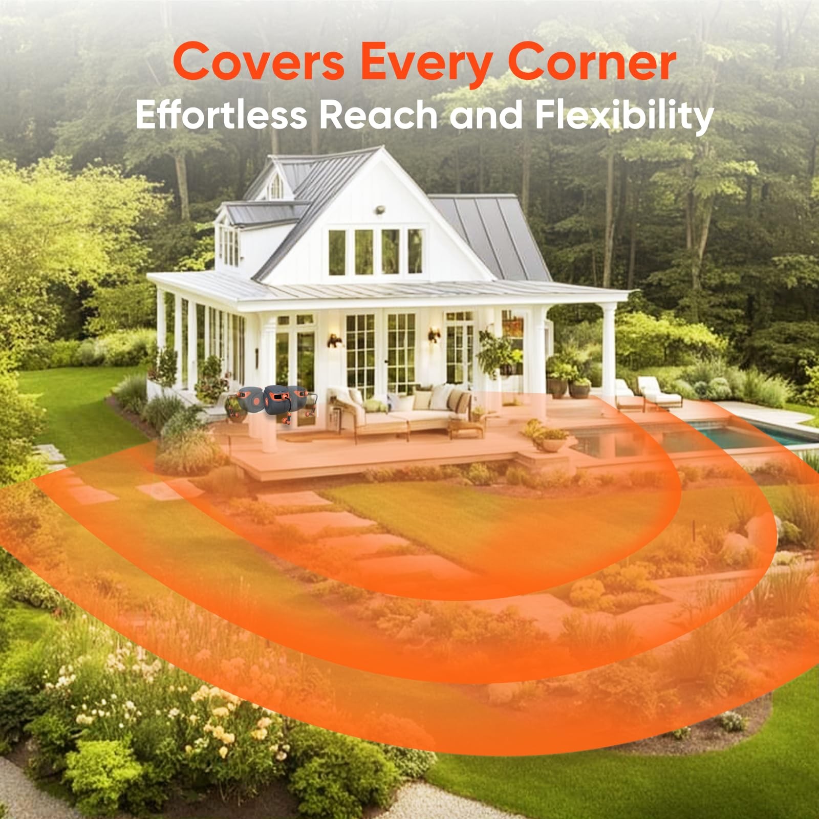 NEOTEC 1/2-Inch x 85ft Retractable Wall Mounted Garden Hose Reel