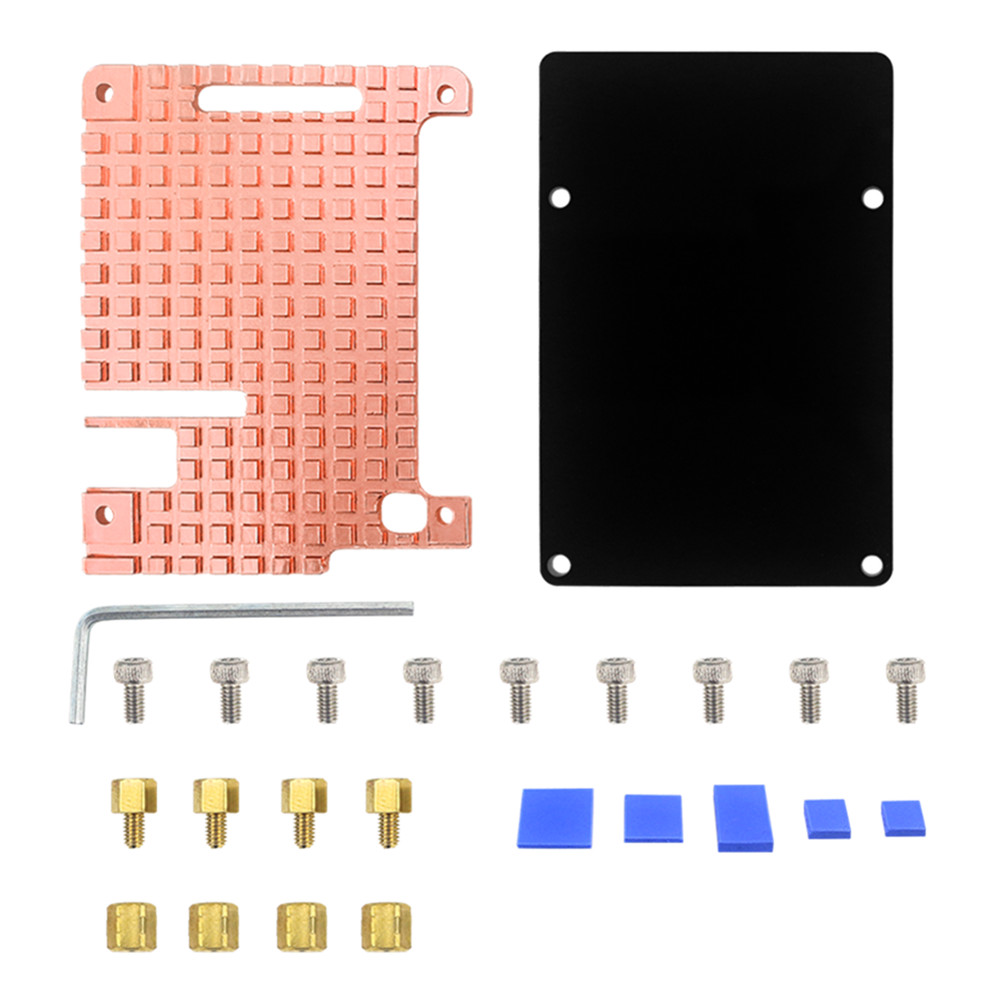 Ultra-thin Copper Heatsink Protective Passive Cooling Case For Raspberry Pi 4B e
