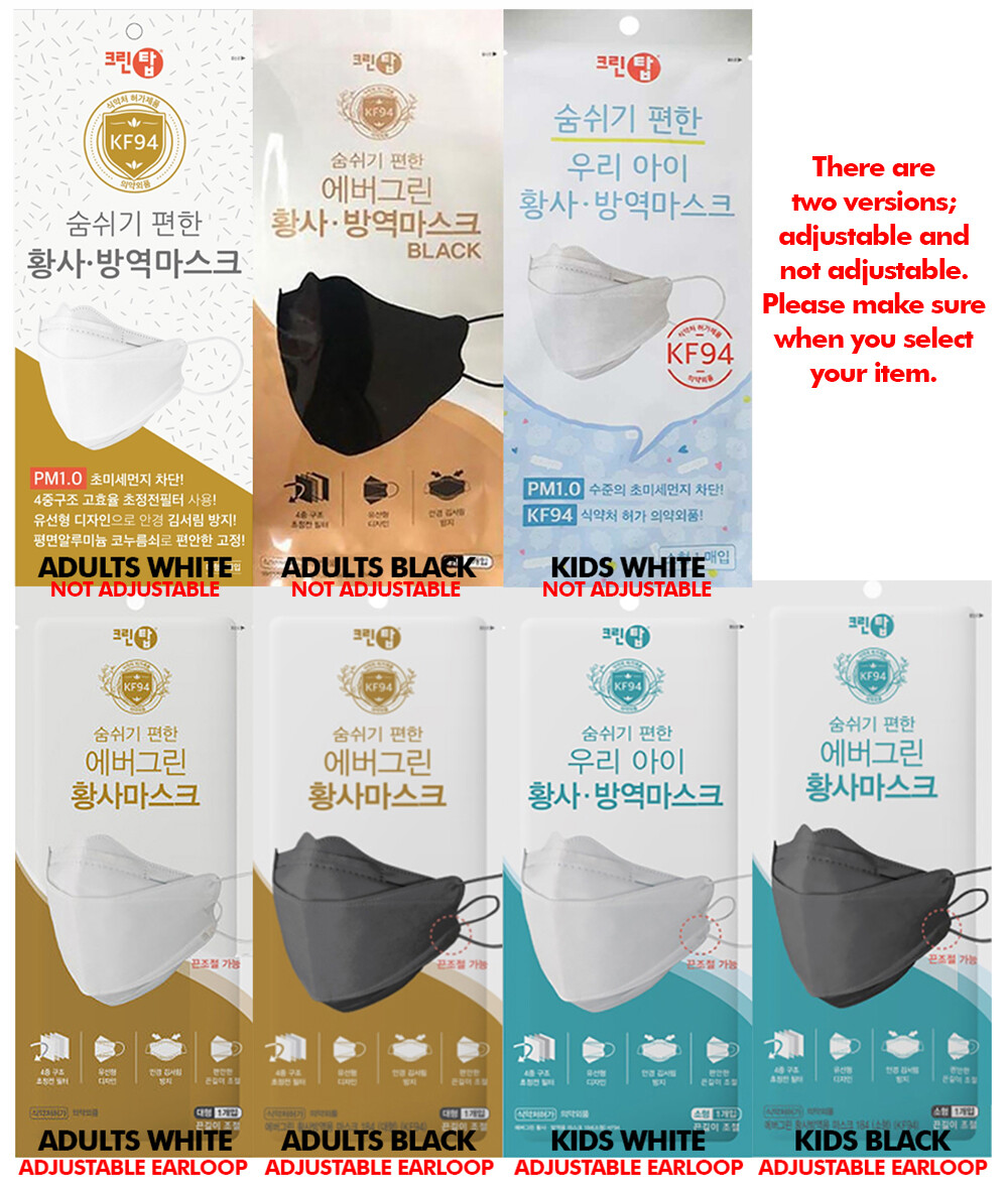 Evergreen CleanTop KF94 Korean Face Mask Made in Korea Medical Respirators Cover