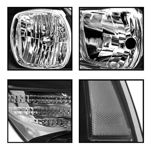 Headlights Assembly Compatible with 2011 2012 2013 2014 Dodge Black Clear Side