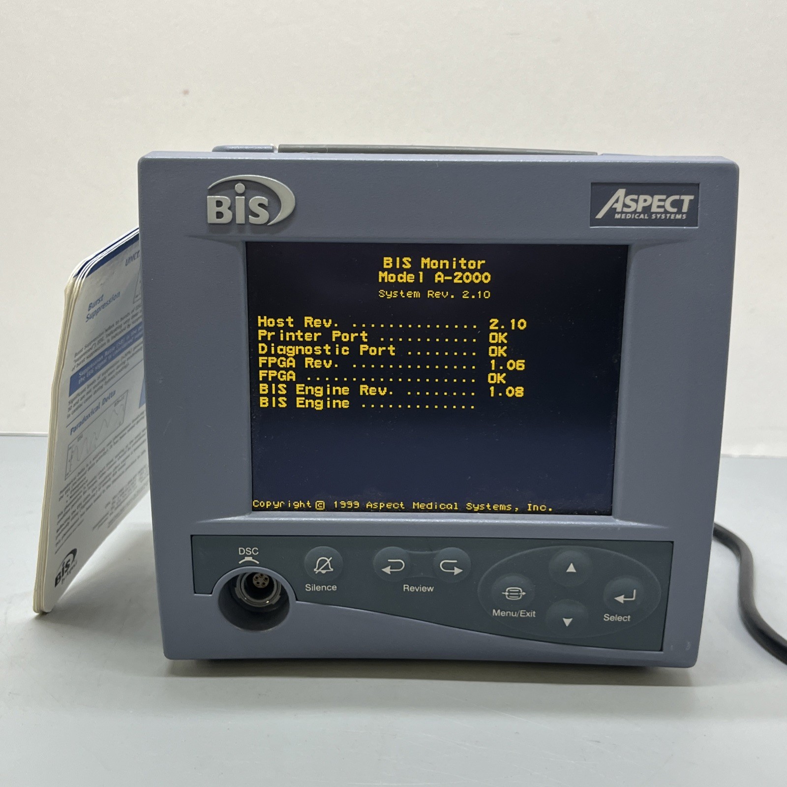 Aspect Medical System BIS A-2000 Platform Bispectral Monitor