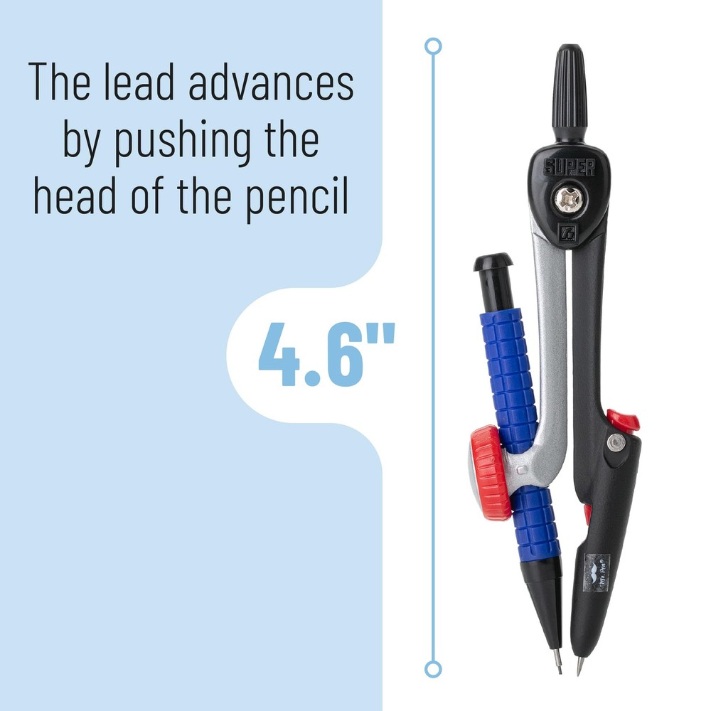 Mr. Pen- Compass for Geometry, Mechanical Pencil Style, Drawing Compass...