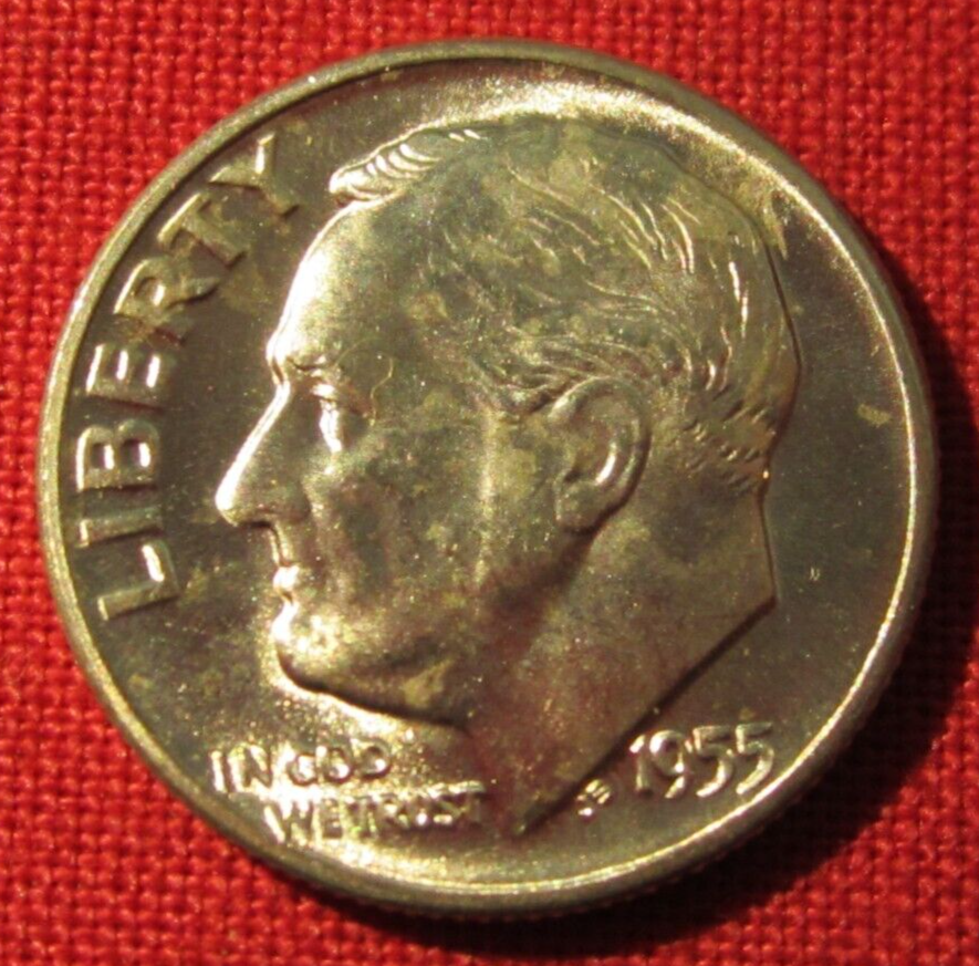1955 D Roosevelt Dime - 90% Silver - BU - Uncirculated