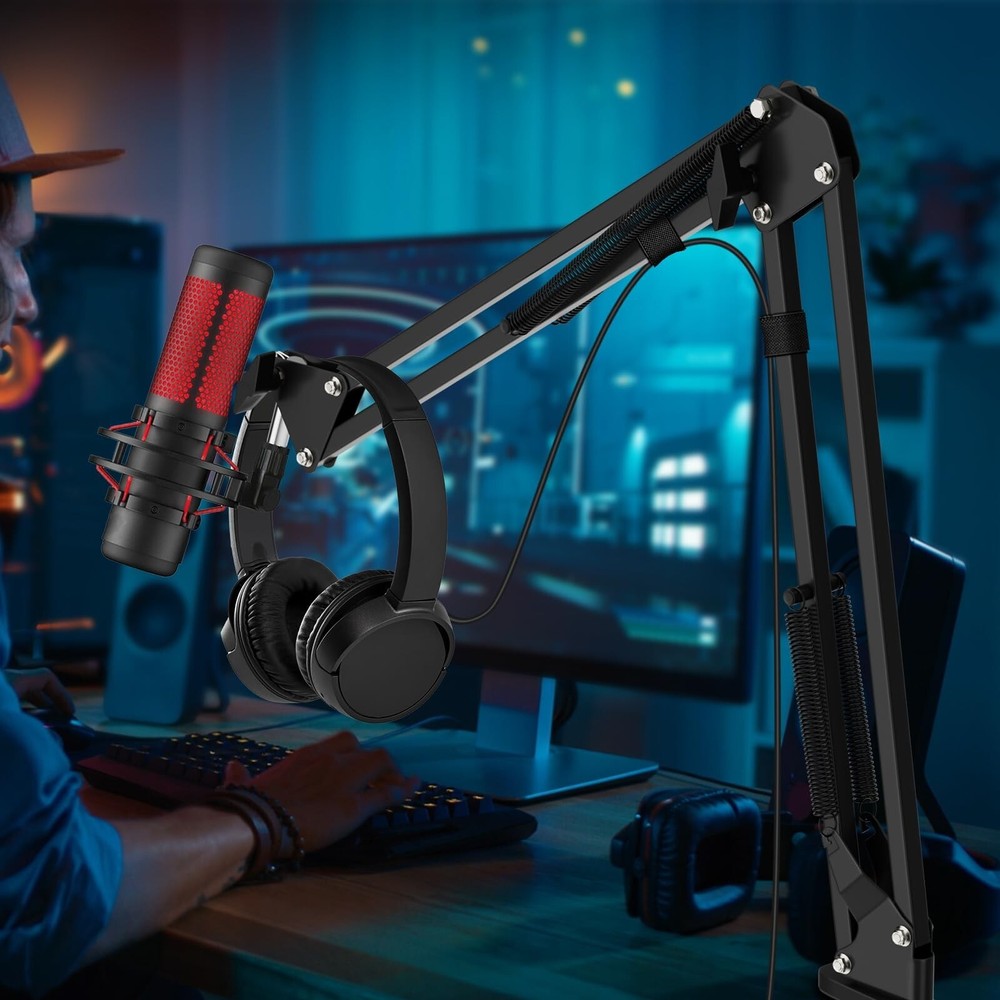 K KASONIC Microphone Stand, Adjustable Microphone Desk Stand for HyperX Mic B...