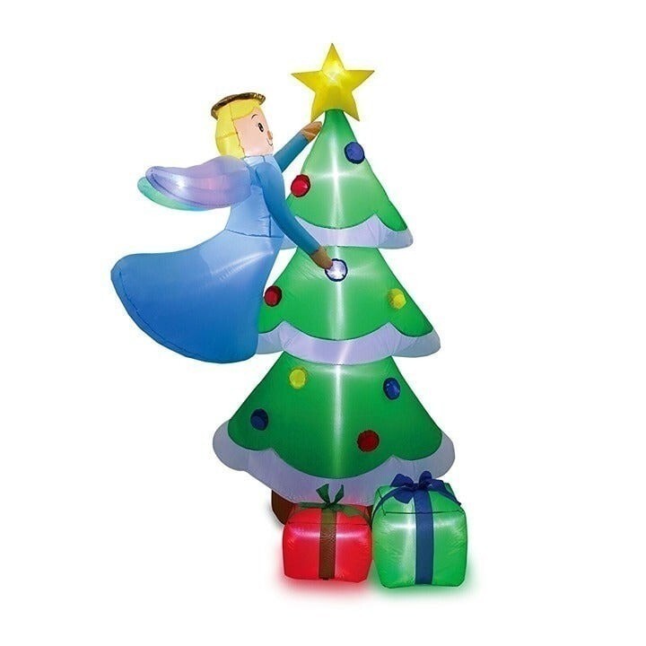 Holiday Time Flying Angel Decorating Tree Inflatable, 6.5FT Christmas Lights Up