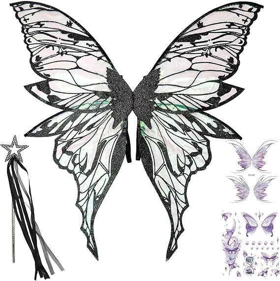 Fairy Wings Costume Set for Adults - Cosplay Accessories with 31.5"x29.5" But...