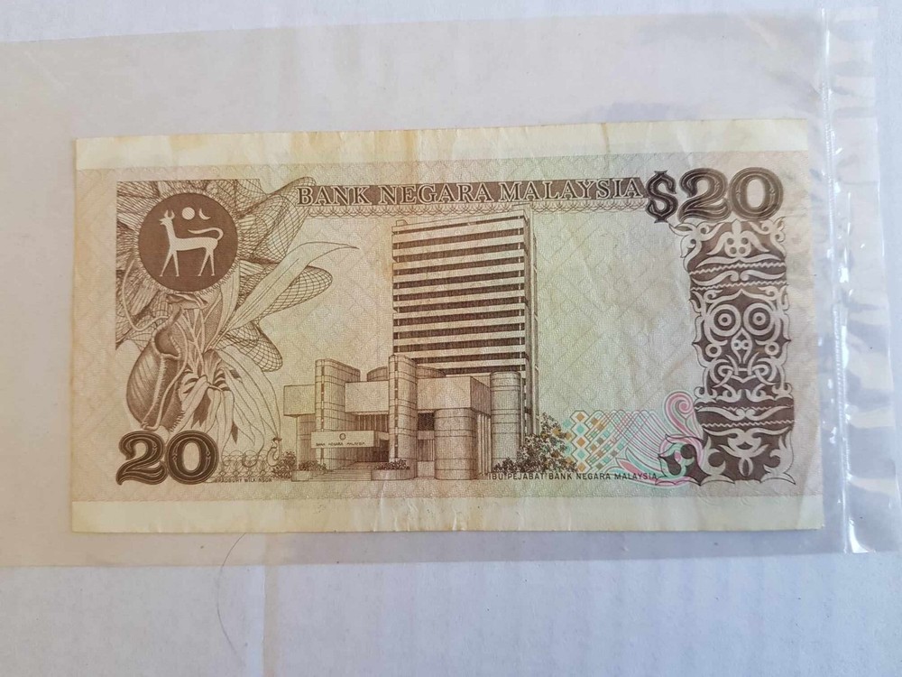 RARE Circulated Malaysia RM20 Ringgit Banknote Serial no TD2389005