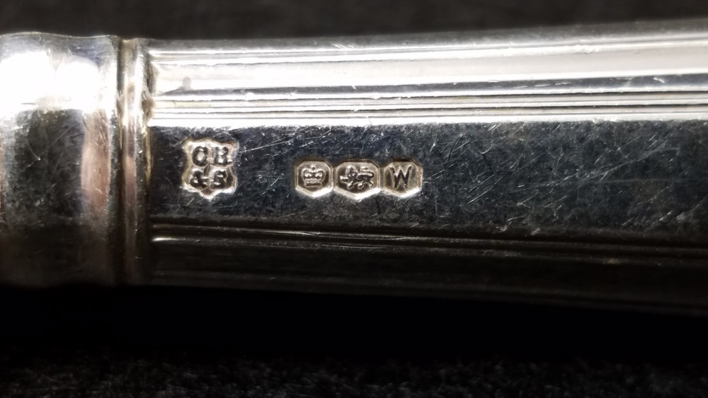 8 Antique Sheffield Sterling Silver Handled Forks KING'S PATTERN Cooper Bros.
