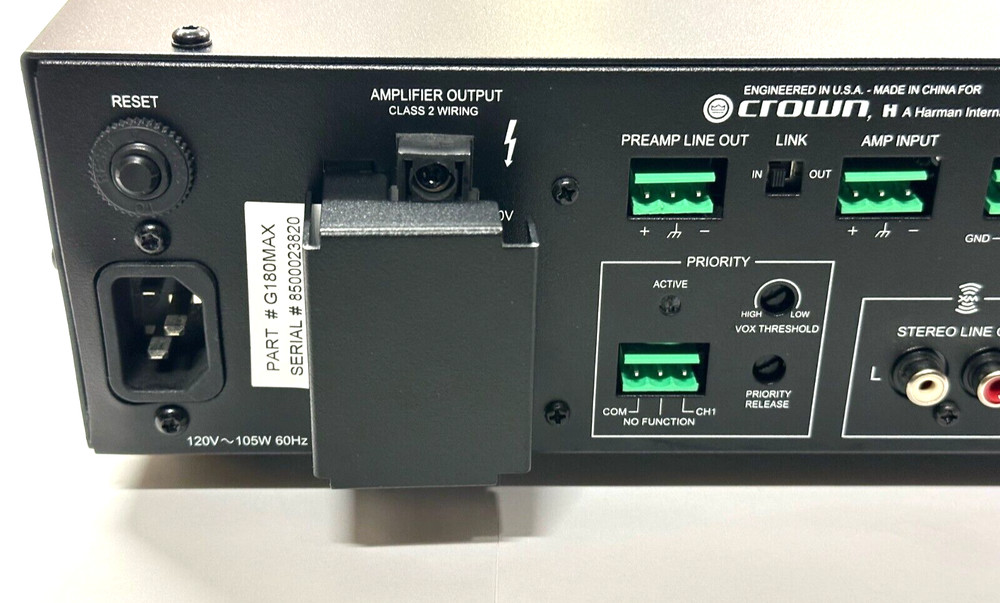 CROWN G180MAX Tuner Mixer Amplifier