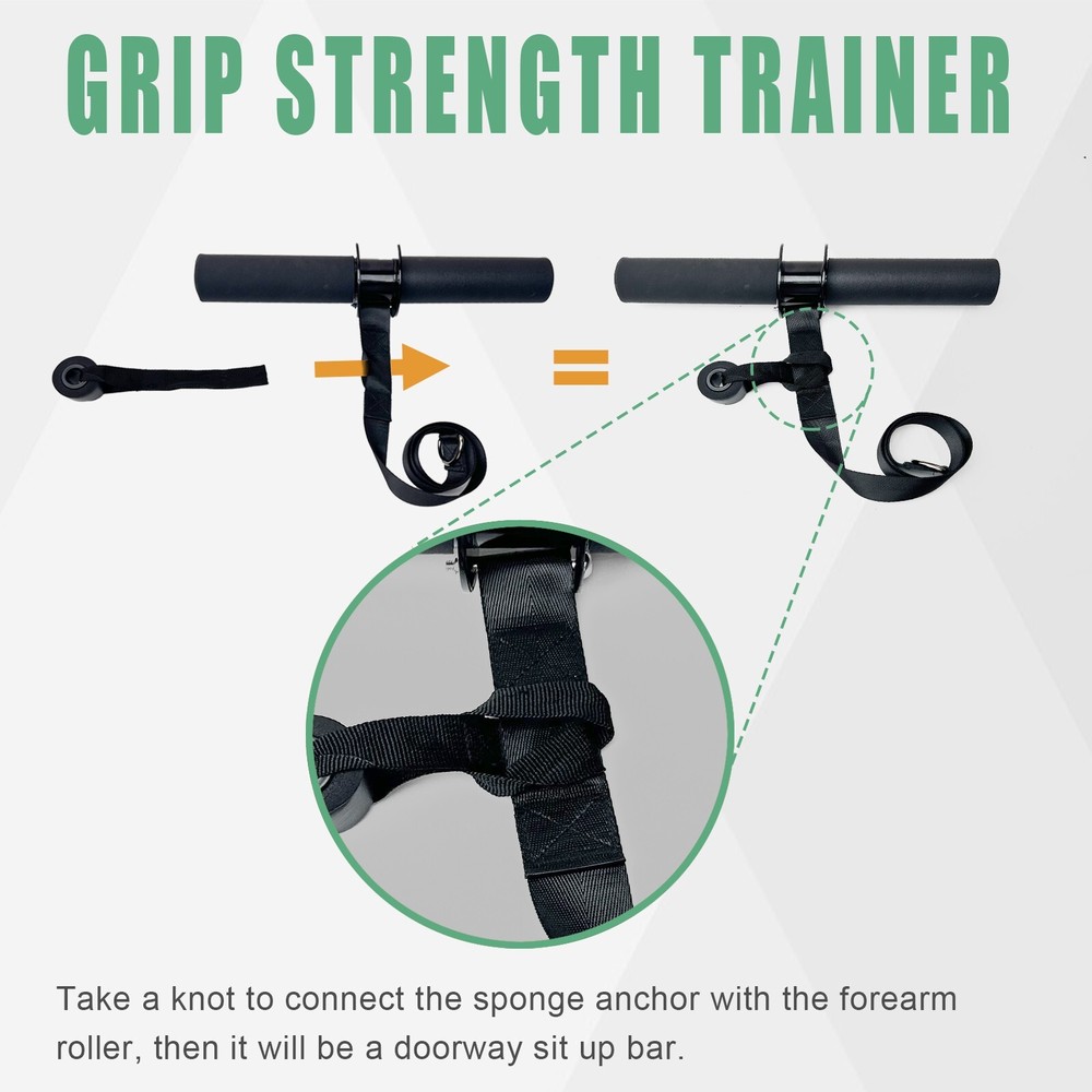 Multi-Functional Forearm Workout Equipment with Thick Grip Handle Wrist Roller