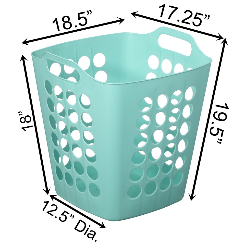 New Flexible Plastic Carry Laundry Basket Storage Hamper with Side Handle