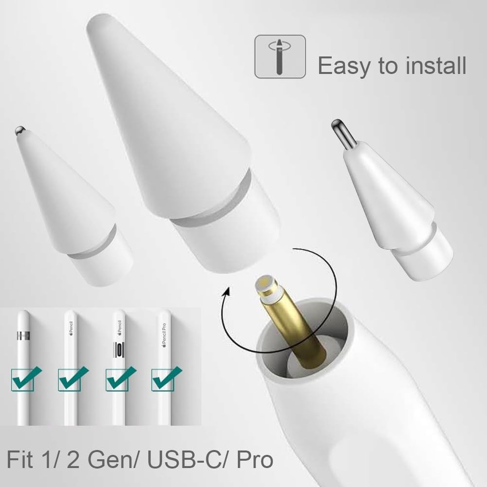 Upgraded Replacement Tips for White 2 Replacement+1 Pen Like+1 Metal Point