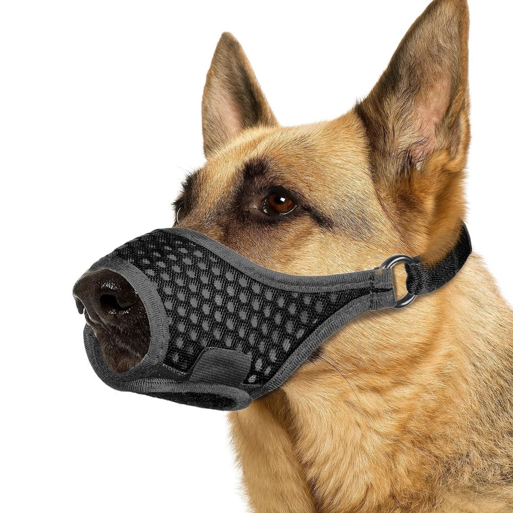 LUCKYPAW Soft Muzzle for Medium Large Sized Dogs Beagle Labrador M, Black