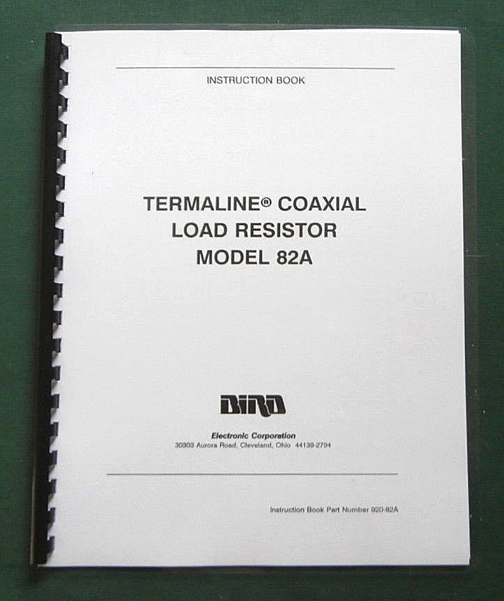 Bird Model 82A Instruction Manual - Comb bound & protective covers !
