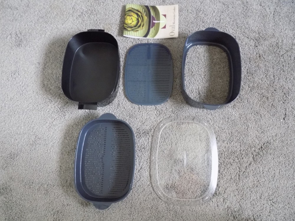 Tupperware Made in USA 5 Piece Microwave Stackable 2 Tier Steamer 4145A